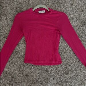 Sadie & Sage Vibrant Pink Ribbed Top